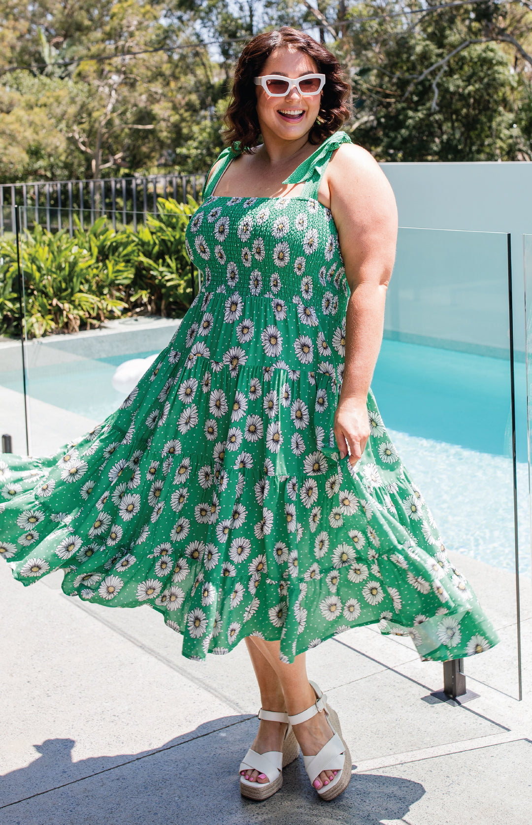 Florida Dress/Skirt in daisy days green