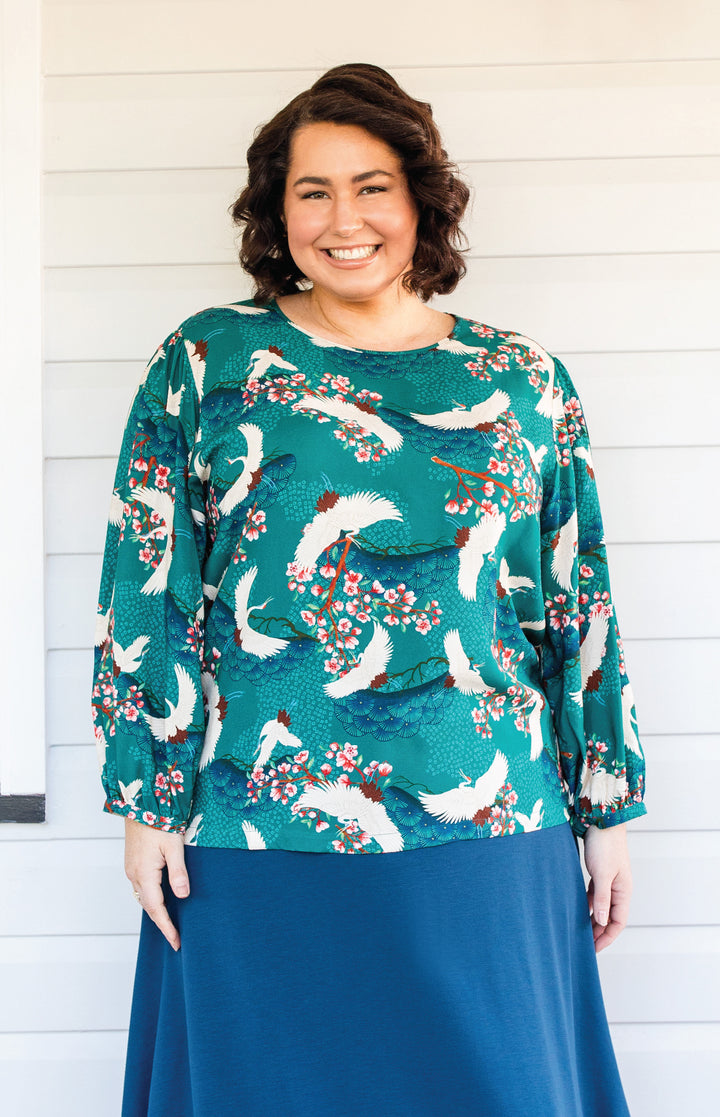 Violet Top in birds of a feather teal