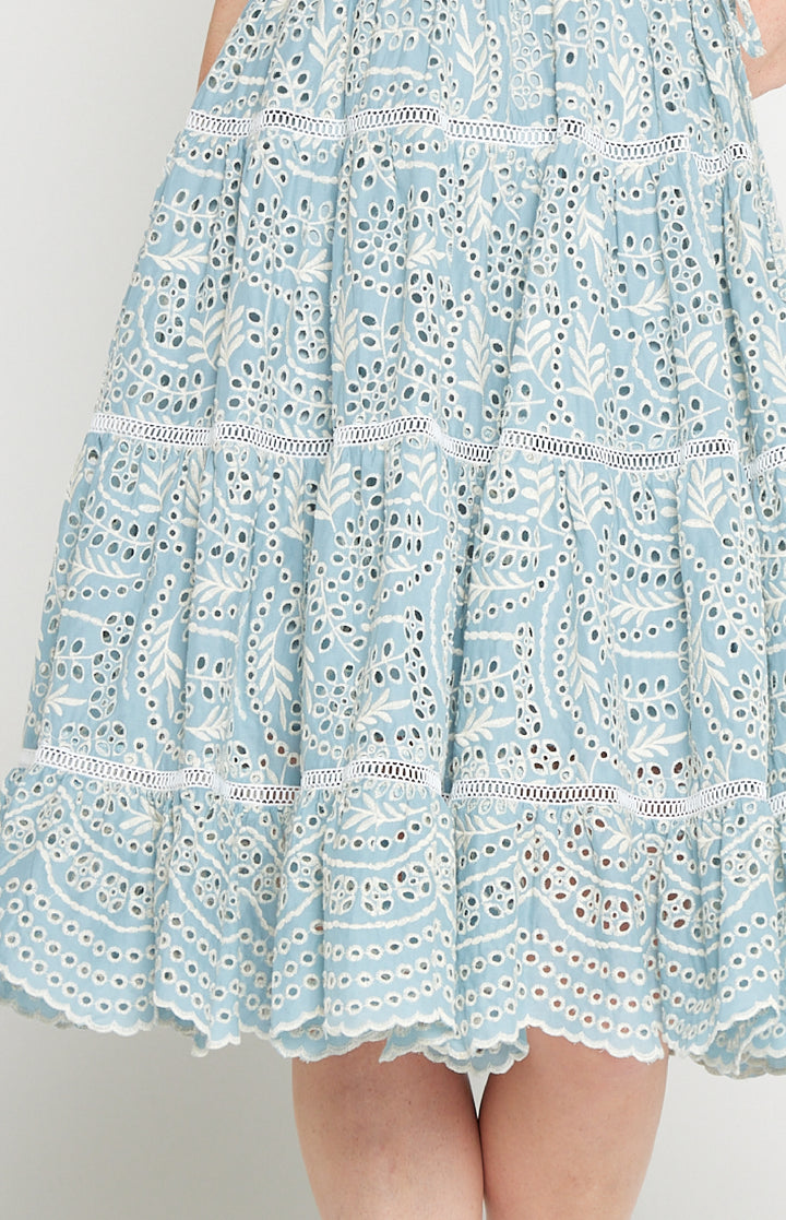 Eloise Dress in blue lace