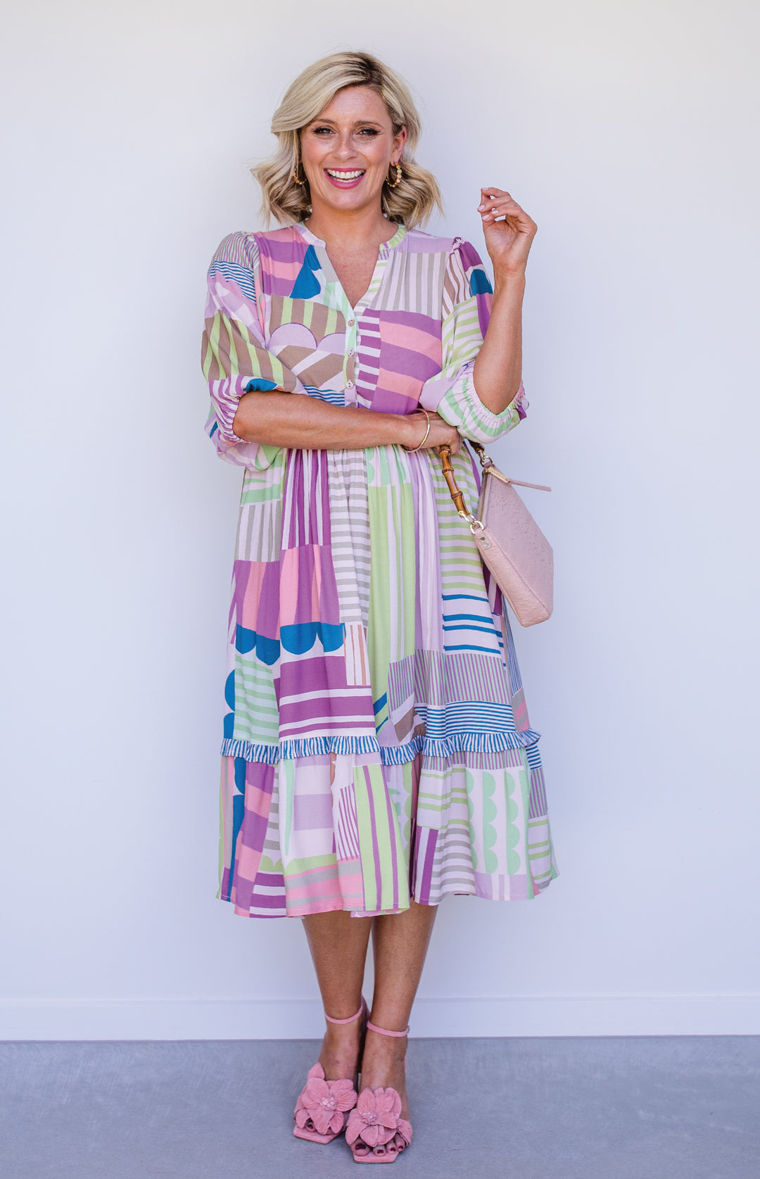 Portofino Midi Dress in seeing stripes pastel