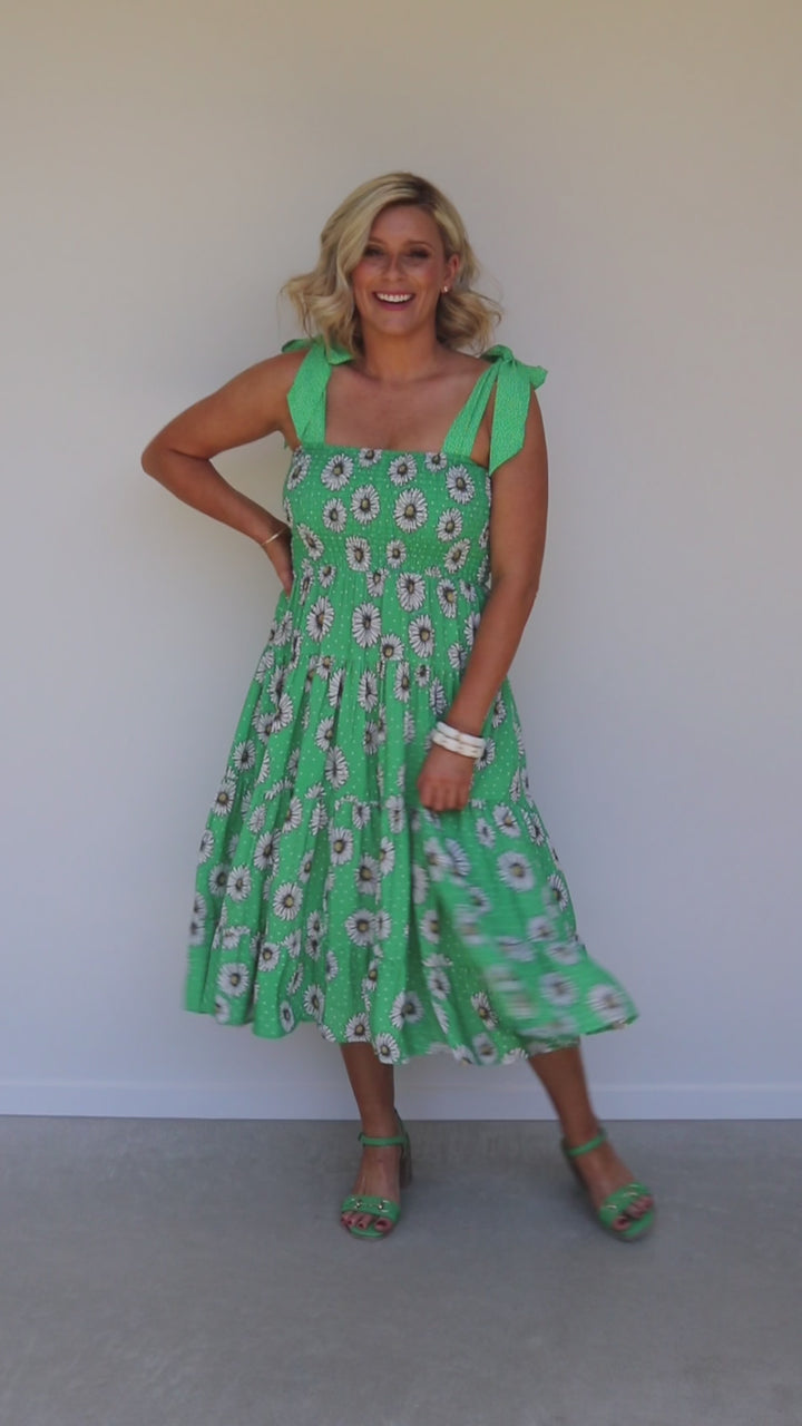 Florida Dress/Skirt in daisy days green