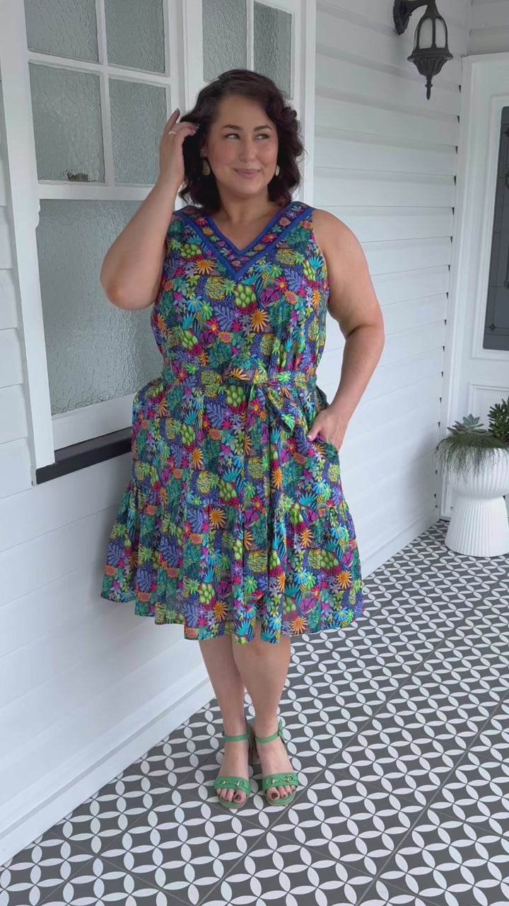 Holly Dress in wide blue yonder