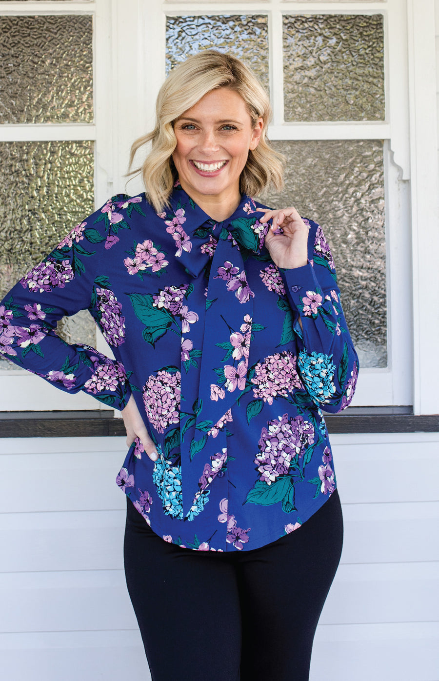 Sam Blouse in hydrangea – Maiocchi