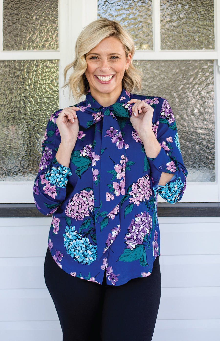 Sam Blouse in hydrangea – Maiocchi