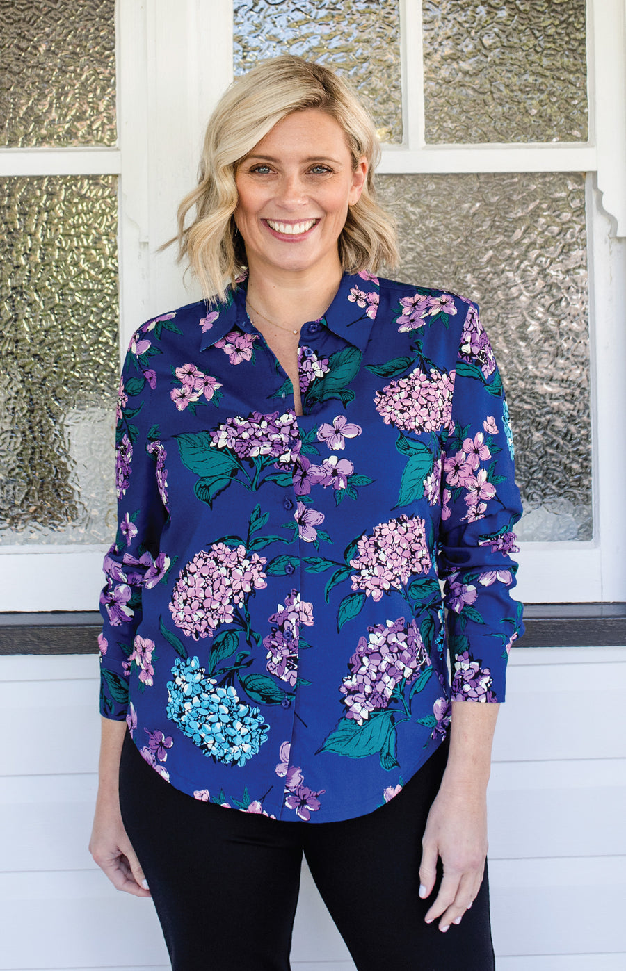 Sam Blouse in hydrangea – Maiocchi