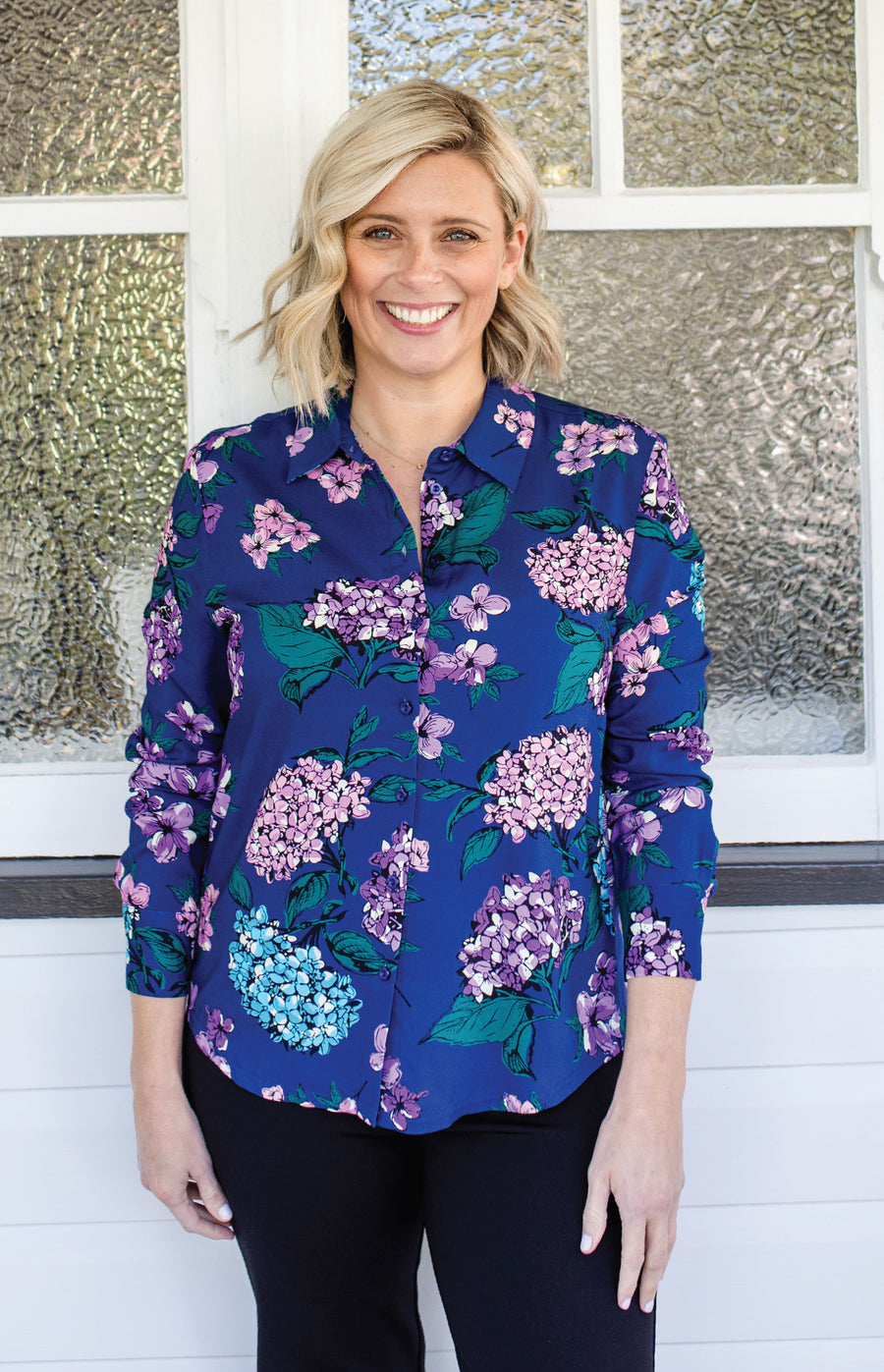 Sam Blouse in hydrangea – Maiocchi